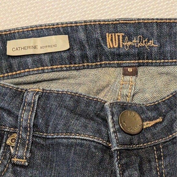 Kut from the Kloth Wm Size 6 Catherine Boyfriend Denim Jeans Cotton Medium Wash - Picture 5 of 12